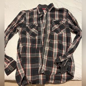 Casual plaid medium button down.